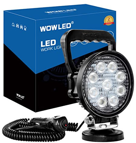 WFPOWER Barre lumineuse aimantée, base magnétique, alimentée par allume-cigare, projecteur LED portable, lampe de travail pour voiture, tout-terrain, SUV, remorque, tracteur, camion, entretien,