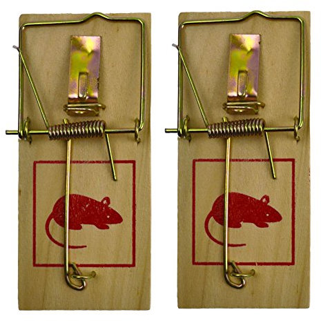 Legno di latifoglia classico Mouse Pest Trap/controllo di parassiti 2PC SIL246