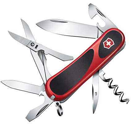 Victorinox Evolution Grip 14 Swiss Army Knife, Multi Tool, 14 Functions, Blade, Scissors, Red, Medium/50 mm