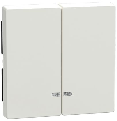 Schneider Electric Merten MEG3420-0319 Doppelwippe für Schalter mit Kontrollfenster, System M,Polarweiß glänzend, Made in Germany