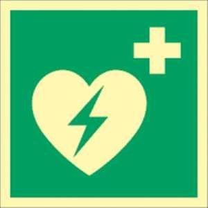 Automatisierter externer Defibrillator (AED) HIGHLIGHT PVC 20 x 20cm Leuchtdichte: HIGHLIGHT 48 mcd/m² gemäß ISO 7010, E010