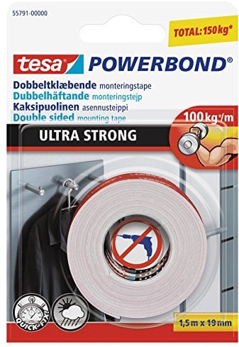 tesa Powerbond Ultra Strong Foam Double Sided Mounting Tape 1.5 m x 19 mm