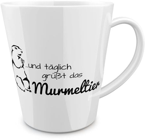 FunTasstic Tasse ...und täglich grüßt das Murmeltier konische Tasse Keramiktasse Geschenkidee