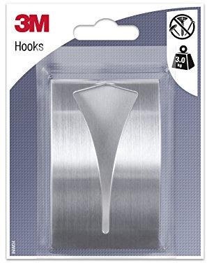 3M 96908 Gancio Adesivo Ideale per Asciugamani, Grigio, Set di 10 Pezzi