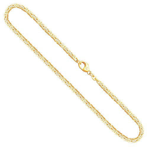 EDELIND Königskette Gold 2.3 mm - Goldkette Herren Echtgold 585 | Kette mit Stempel | Halskette mit Karabinerverschluss, Länge 50 cm, Gewicht ca. 22.2 g.