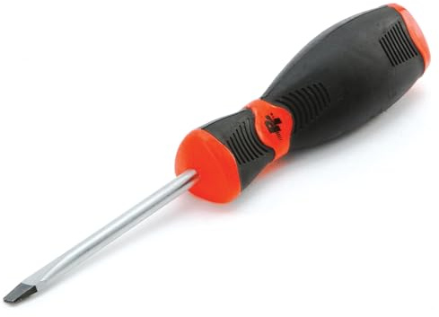 Performance Tool W30986 Black & Red Slotted Screwdriver, 3/16-Inch x 3-Inch