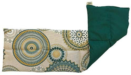 Textil FreWe Körnerkissen Baumwolle/Verschiedene Designs/ca. 63x16 cm / 8 Kammern (Mandala/grün)