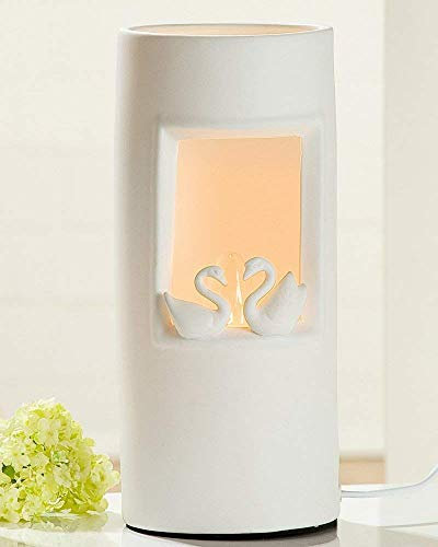 Lampe Schwan paar ca 28 cm Weiß Gilde Handarbeit Unikat