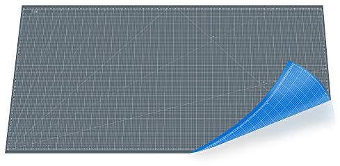 Profi 5-LAGIGE Schneidematte, Schneidunterlage XXL (100x200cm), selbstheildend Grau/Blau beidseitig mit Raster