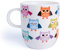 Excelsa Animals Tasse mug, 400 ML, Porcelaine, Blanc Hibou (Gufo) 1 pièce Multicolore