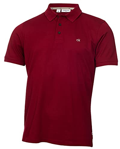Calvin Klein Mens Planet Polo Shirt - Burgundy - XL