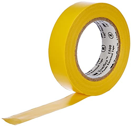 3M TGEL1510 Temflex 1500 Vinyl Elektro-Isolierband, 15 mm x 10 m, 0,15 mm, Gelb