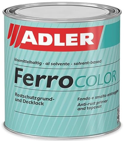 ADLER Ferrocolor - RAL6005 Moosgrün 2,5 L - 3in1 Rostschutzfarbe - Metallfarbe mit speziellem Rostschutz für Metall Eisen, Stahl, Zink und Aluminium innen und außen - Metalllack