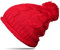 dy_mode Damen Bommelmütze Beanie Strickmütze mit Bommel (rot)