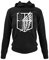 clothinx AOT Scouting Legion Anime und Manga Design mit Titan Aufklärungstrupp Wappen-Schild Perfekt für Cosplay Fans und die nächste Convention Damen Kapuzen-Pullover Schwarz Gr. M