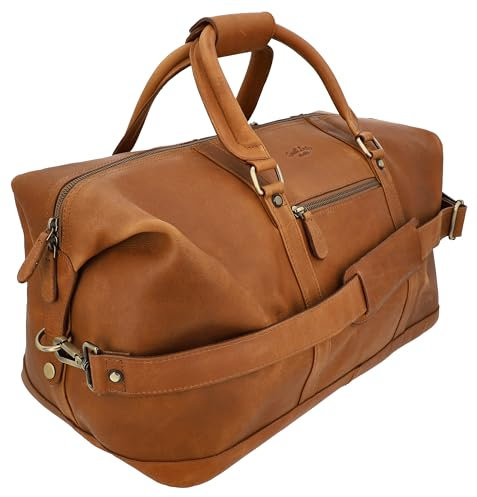 Gusti Reisetasche Leder Herren & Damen I Ruben I Echtleder Weekender Herren Leder braun | 36L Vintage Tasche mit Perfekter Größe für Kurztrips