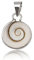 EYS JEWELRY® Damen-Anhänger Kreis rund 16 x 13 mm Shiva Auge Muschel 925 Sterling Silber weiß im Etui Damenanhänger