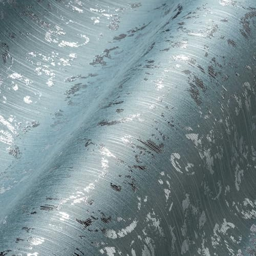 A.S. Création Architects Paper Textiltapete Metallic Silk Tapete mit Ornamenten barock 10,05 m x 0,53 m blau grün Made in Germany 306605 30660-5
