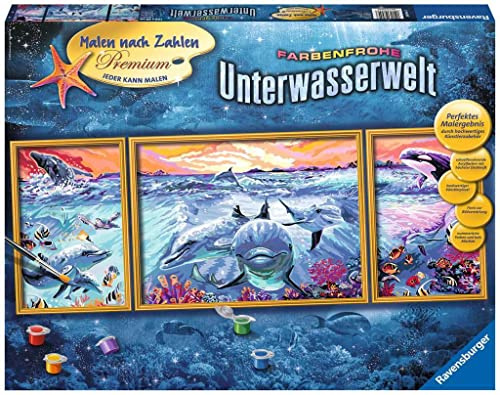 Ravensburger Malen nach Zahlen 28954 - Farbenfrohe Unterwasserwelt - Für Erwachsene und Kinder ab 14 Jahren
