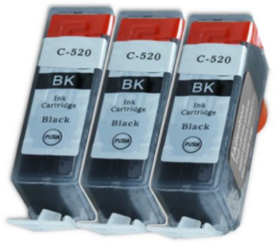 3 Druckerpatronen Tinte für Canon Pixma IP3600 IP4600 MP540 MP550 MP560 MX870 ersetzen PGI-520