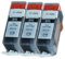 3 Druckerpatronen Tinte für Canon Pixma IP3600 IP4600 MP540 MP550 MP560 MX870 ersetzen PGI-520
