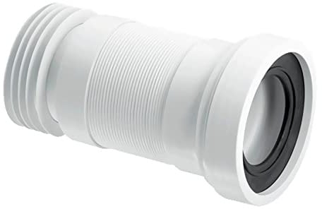 McAlpine WC-F23R Straight Flexible WC Connector, White