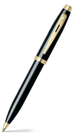 Sheaffer 100 Kugelschreiber (Strichstärke M, inklusiv 1 Sheaffer K-Style Mine, Schreibfarbe schwarz) schwarz Lack / Gold