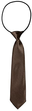 DonDon Kinder Krawatte im Seidenlook glänzend – 7,0 cm breit – mit elastischem Gummiband - braun