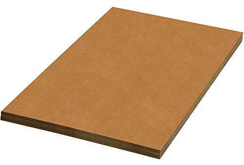 BOX USA Corrugated Cardboard Sheets, 22 x 18, Kraft, Pack of 50
