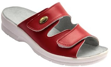 Pediconfort - Mules à Scratch Extra Larges - Femme - Taille : 36 - Couleur : Rouge