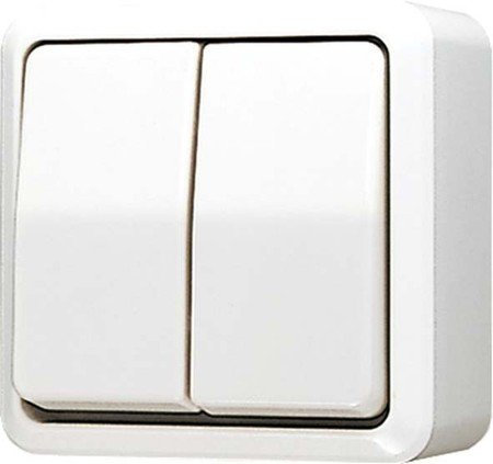 Jung ap600 - Interruptor doble superficie ap600 blanco