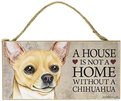 SJT 1 x A House is Not A Home ohne Chihuahua (Tan) – 12,7 x 25,4 cm Türschild