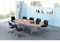 Konferenztisch mit Holzuntergestell 280x130/78cm Nussb.