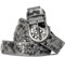 Caspar GU223 Damen Vintage Nietengürtel, Gürtelgröße:90, Farbe:dunkelsilber metallic