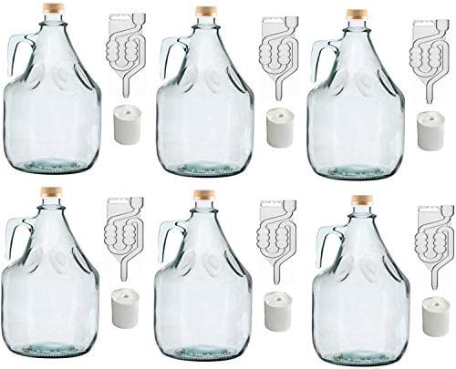 SET 24tlg FLASCHE GÄRBALLON + STOPFEN + GÄRRÖHRCHEN + SCHRAUBVERSCHLUSS 5L BDG5Z