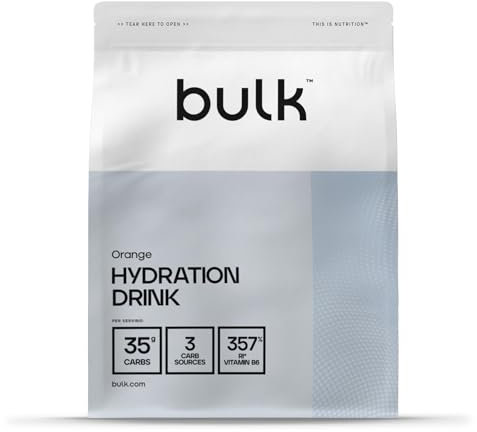Bulk Hydration Powder, Sports Drink, Orange, 500 g, Packaging May Vary