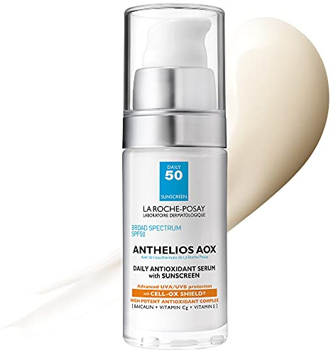 La Roche-Posay Anthelios AOX Daily Antioxidant Serum with SPF, Face Moisturizer with Sunscreen and Vitamin C & E, Oil Free Face Sunscreen for Sensitive Skin, Moisturizing Sun Protection
