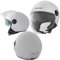 Casco Jet Scooter Moto ECE 22-06 Doppia Visiera Parasole Bianco XL