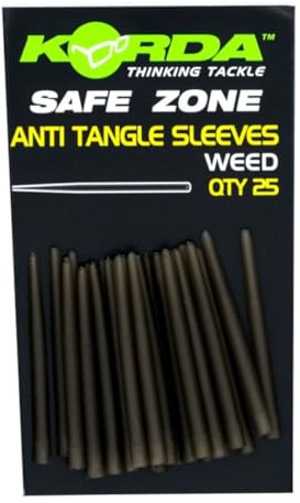 Korda Anti Tangle Sleeve Weed, 25 Pack, Silicone Material, Tapered Design, Prevents Tangles, Fits Swivel Eye, Multiple Colores Available
