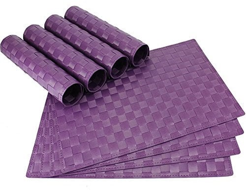 matches21 Tischset Platzset MODERN Platzmatten 8er Set violett lila geflochten Kunststoff 45x30 cm Platzdeckchen