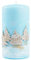 Kerze Deko Stumpenkerze eisblau Snow 04157 Relief 70/130