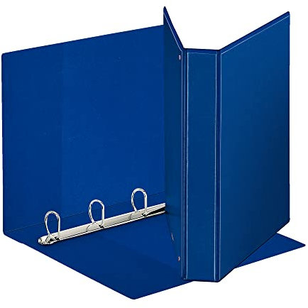 Esselte Ordner mit Display aus PP anpassbar (3 Taschen) Ringe 4-30 - D - Format Maxi - Blau - 394756500