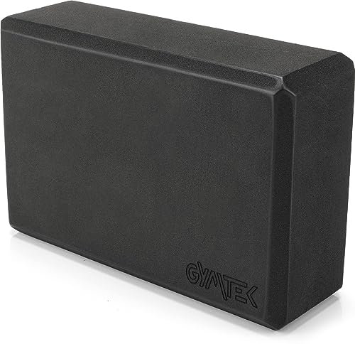 Gymtek Yoga Block für Yoga und Pilates Training, Yoga für Anfänger, EVA-Schaum Yogablock, Hochwertige Yoga Klötze, Fitness Zubehör, Yoga Blöcke für Pilates, Gymnastik, Joga und Meditiation, Schwarz
