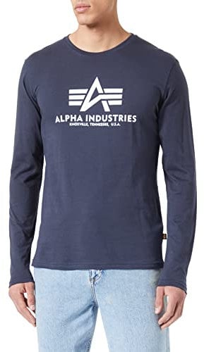 Alpha Industries Basic T-LS Long Sleeve T-Shirt for Men, Navy, L