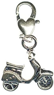 Miniblings Roller Mofa Motorroller Charm Charms Italien - Handmade Modeschmuck I Kettenanhänger versilbert - Bettelanhänger Bettelarmband - Anhänger für Armband