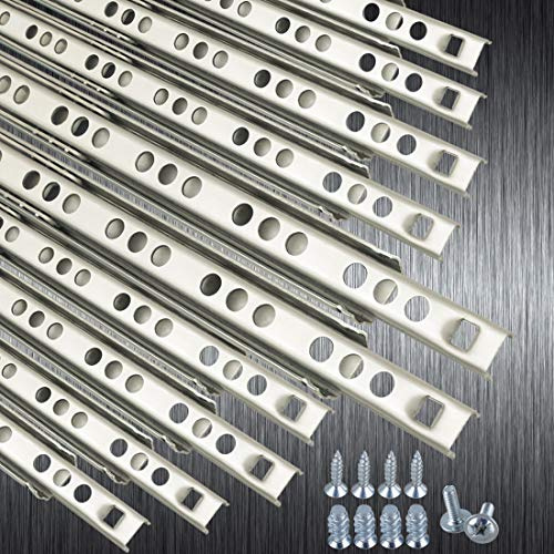 Stahlia Schubladenschienen (10 Stück) Edelstahl H: 17 / L: 342mm Teilauszug Teleskopschiene Schubladenauszug Schrankauszug Auszugsschienen Gleitschiene