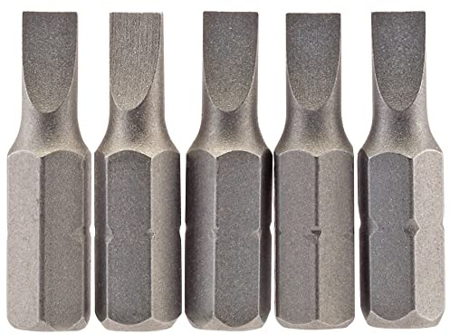 Draper 64008 4.5 mm 1/4 Hex Plain Slot Insert Bit 25mm Long (5 Piece)