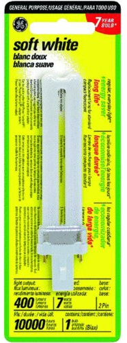 GE CFL Light Bulb, 7 Watt, BX Bulb Type, G23 Base, Soft White (1 Pack)