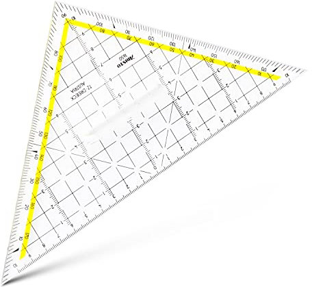 Aristo 1650/2 TZ-Dreieck mit festem Griff (Hypotenuse 22,5 cm, Tuschenoppen, Facette an Hypotenuse, Plexiglas mit Tiefenprägung, Made in Austria) transparent