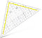 Aristo 1650/2 TZ-Dreieck mit festem Griff (Hypotenuse 22,5 cm, Tuschenoppen, Facette an Hypotenuse, Plexiglas mit Tiefenprägung, Made in Austria) transparent